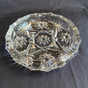 Vintage Anchor Hocking Early American Prescut Glass Ashtray 8”